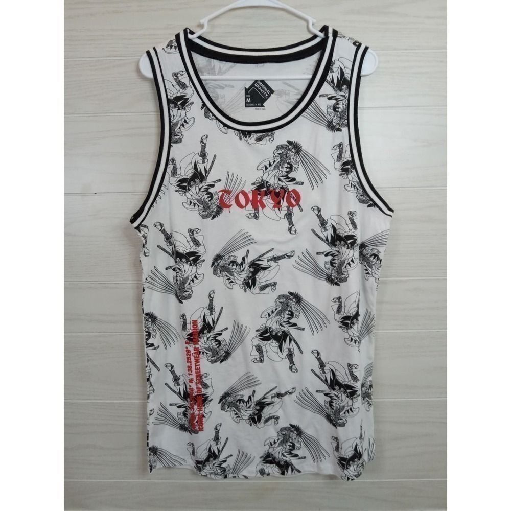 Original Gravity Streetwear Black White Tokyo Tank Top Size M